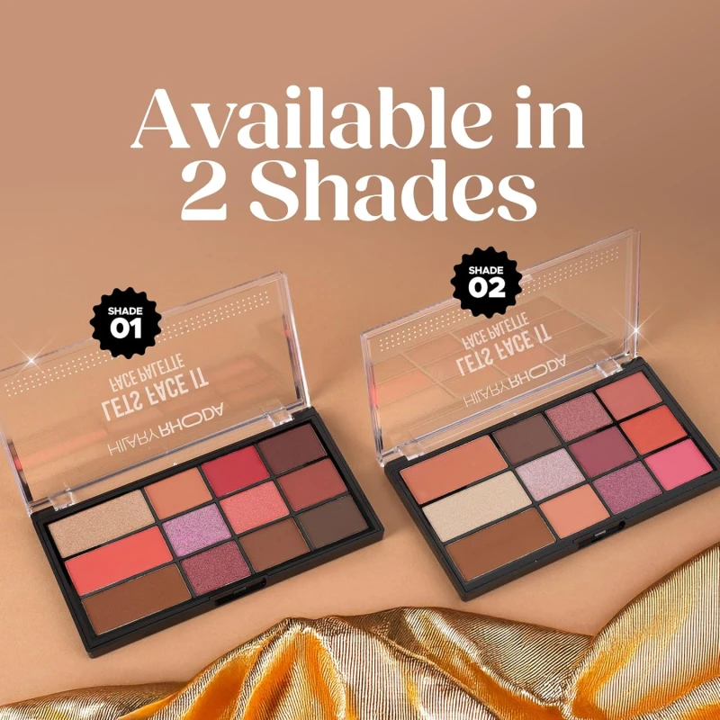 Hilary Rhoda Let’s Face It Face Palette | Highlighter & Blush | Contour | 9 Eyeshadows | Super-Fine Particles | No Fallout | Matte & Shimmer Finish -23.4g (Day Spring |Shade 01) thumbnail 6